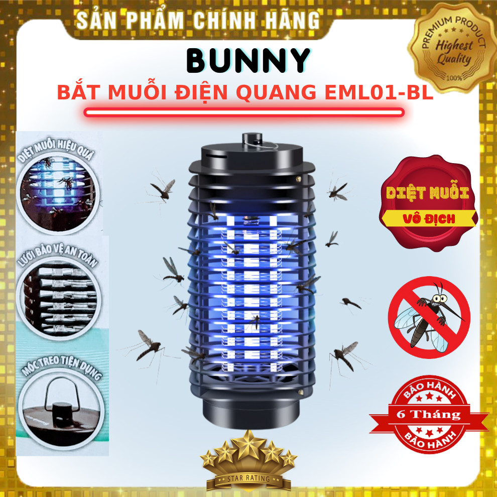 Đèn bắt muỗi Điện Quang ĐQ EML01 BL - Đèn Bắt Muỗi Thông Minh Có Móc Treo Tiện Lợi - Dùng Ánh Sáng I-on Tần Số Cao - An Toàn - Siêu Tiết Kiệm Điện - Không Độc Hại [ Hàng Chính Hãng ]