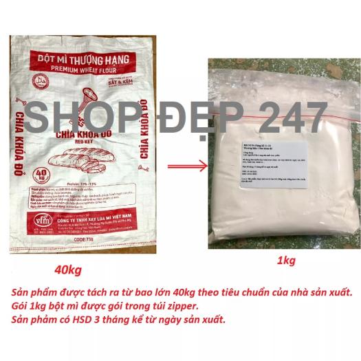 Bột Mì Đa Dụng Cao Cấp Chìa Khoá Đỏ Số 11-13 (1kg) - HSD 3 tháng kể từ ngày sản xuất (HÀNG TÁCH RA TỪ BAO 40kg)