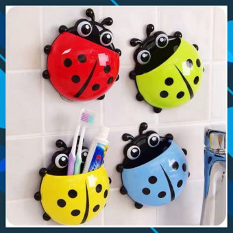 Giá đựng kem bàn chải đánh răng hình bọ rùa đáng yêu-Hộp đựng bàn chải- bọ rùa dán tường để đồ