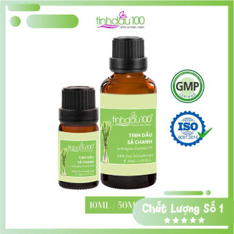 Tinh dầu xả chanh nguyên chất xông thơm phòng đuổi muỗi, lau nhà khử khuẩn, xông mặt, body, massage thư giãn dung tích 10ml, 50ml Tinh Dầu 100 Store