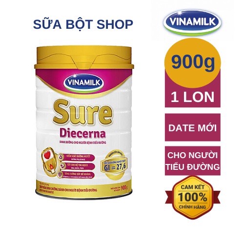 Sữa Vinamilk Sure Diecerna 900gr cho người tiểu đường