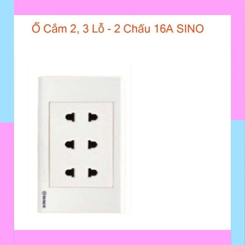 Ổ cắm 2, 3 lỗ - 2 chấu 16a sino