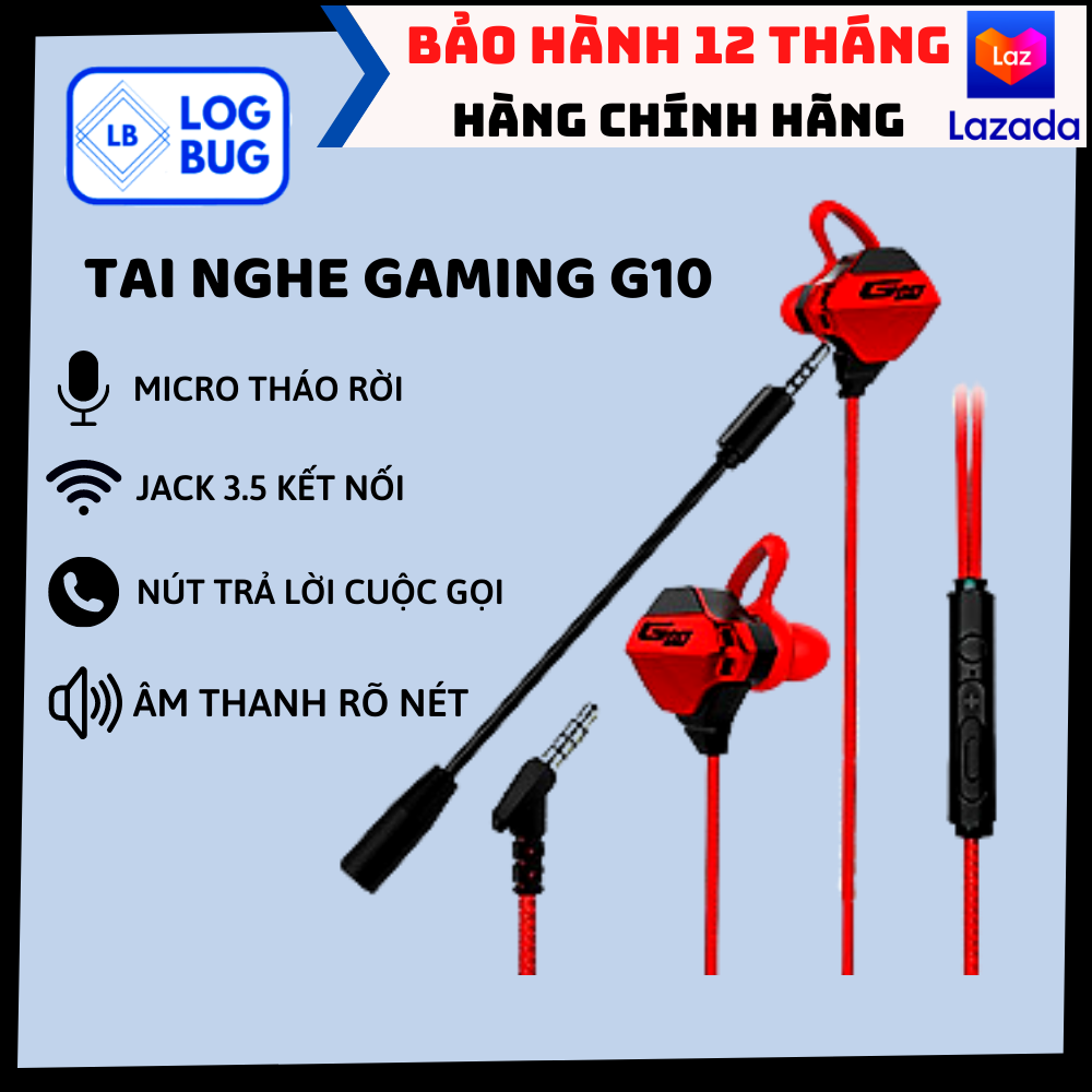 Tai nghe chơi game, Tai nghe gaming có dây, tai nghe có mic chống ồn cực LogBug - tai nghe chơi game dành cho Game thủ chuyên nghiệp 5.0, tương thích với PC, máy tính, điện thoại, đặc biệt tặng full phụ kiện cực chất