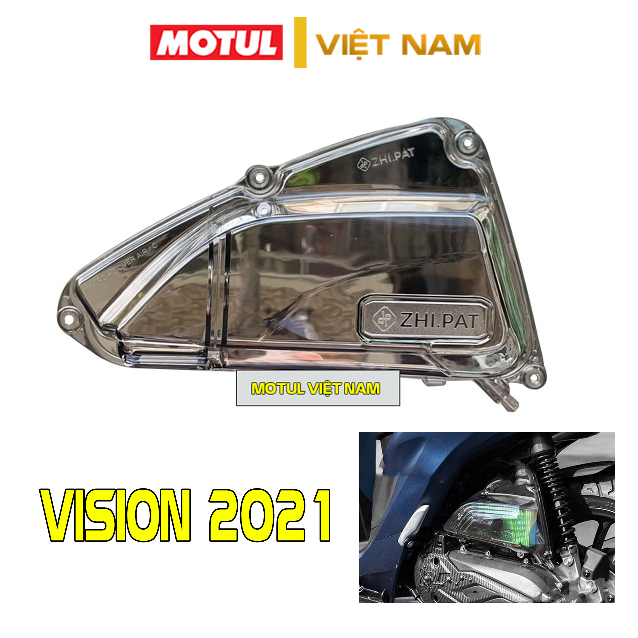 Ốp bầu lọc gió , ốp pô Air Vision 2021, 2022 trong suốt nhựa PC kỹ thuật Zhi.pat chính hãng