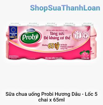 LỐC 5 CHAI SỮA CHUA UỐNG PROBI DÂU 65ML