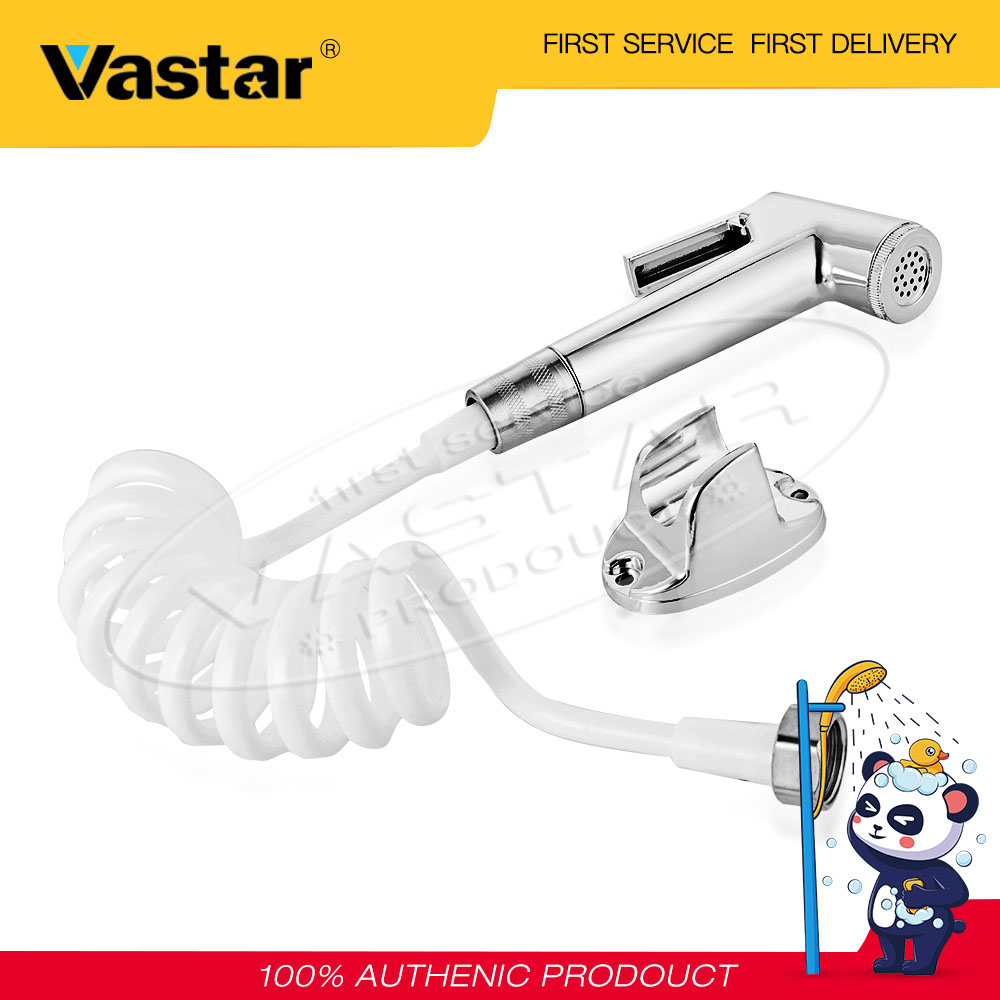 Vastar Vòi Xịt Chuyển Đổi Shattaf Cho Nhà Vệ Sinh Đầu Vòi Sen CHẬU VỆ SINH Cầm Tay Bộ Giá Treo Tường (1 Đầu Vòi Hoa Sen, 1 Ống Lò Xo, 1 Đế Gắn)