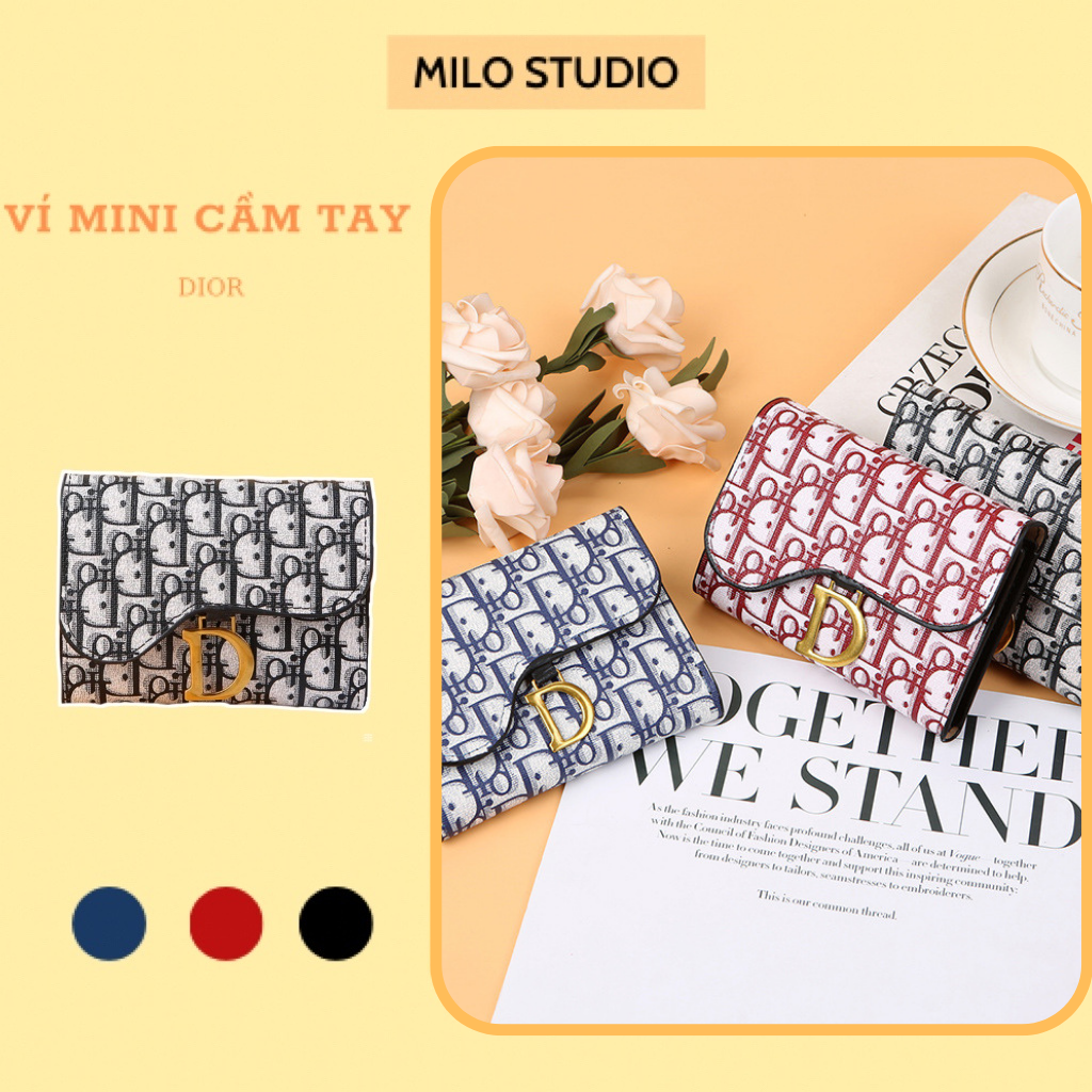 Ví nữ mini cầm tay nhỏ gọn bỏ túi sang chảnh DIOR