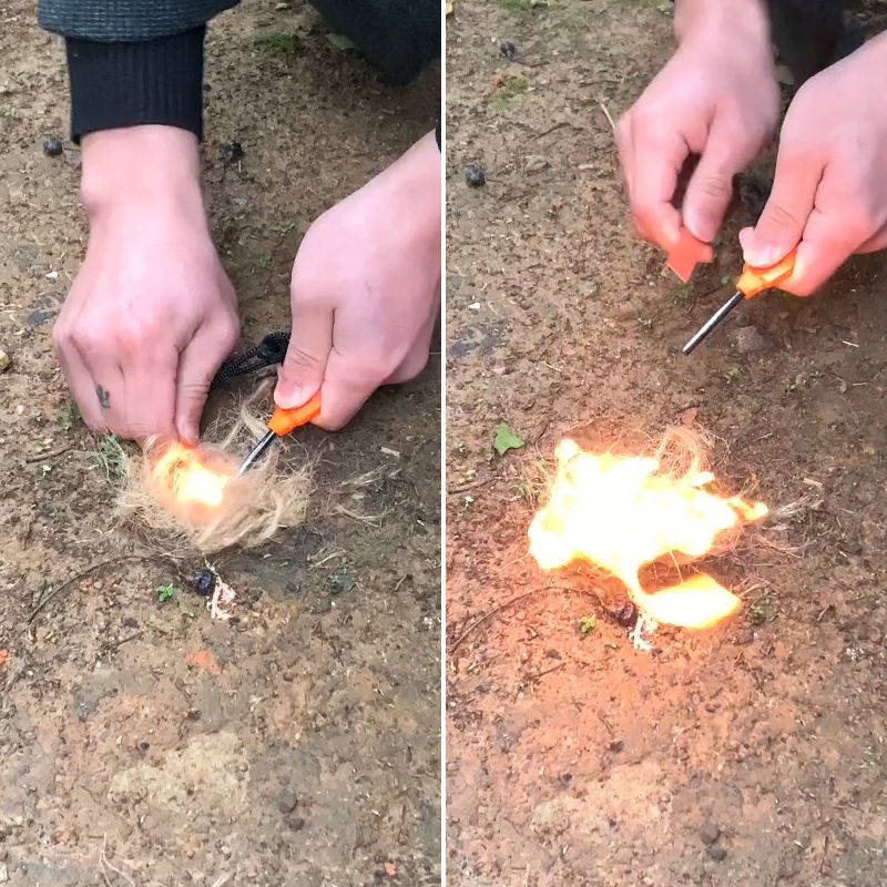 Dụng cụ đánh lửa sinh tồn fire maker - Thanh Magie phát ra tia lửa, đá lửa, nhóm lửa trại, nhóm củi, dụng cụ sinh tồn, đi phượt, cắm trại, dã ngoại, du lịch....