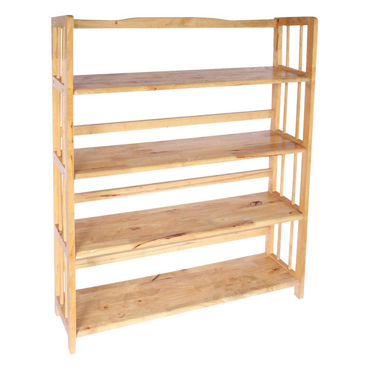 Kệ sách gỗ cao su 4 tầng dài 1m