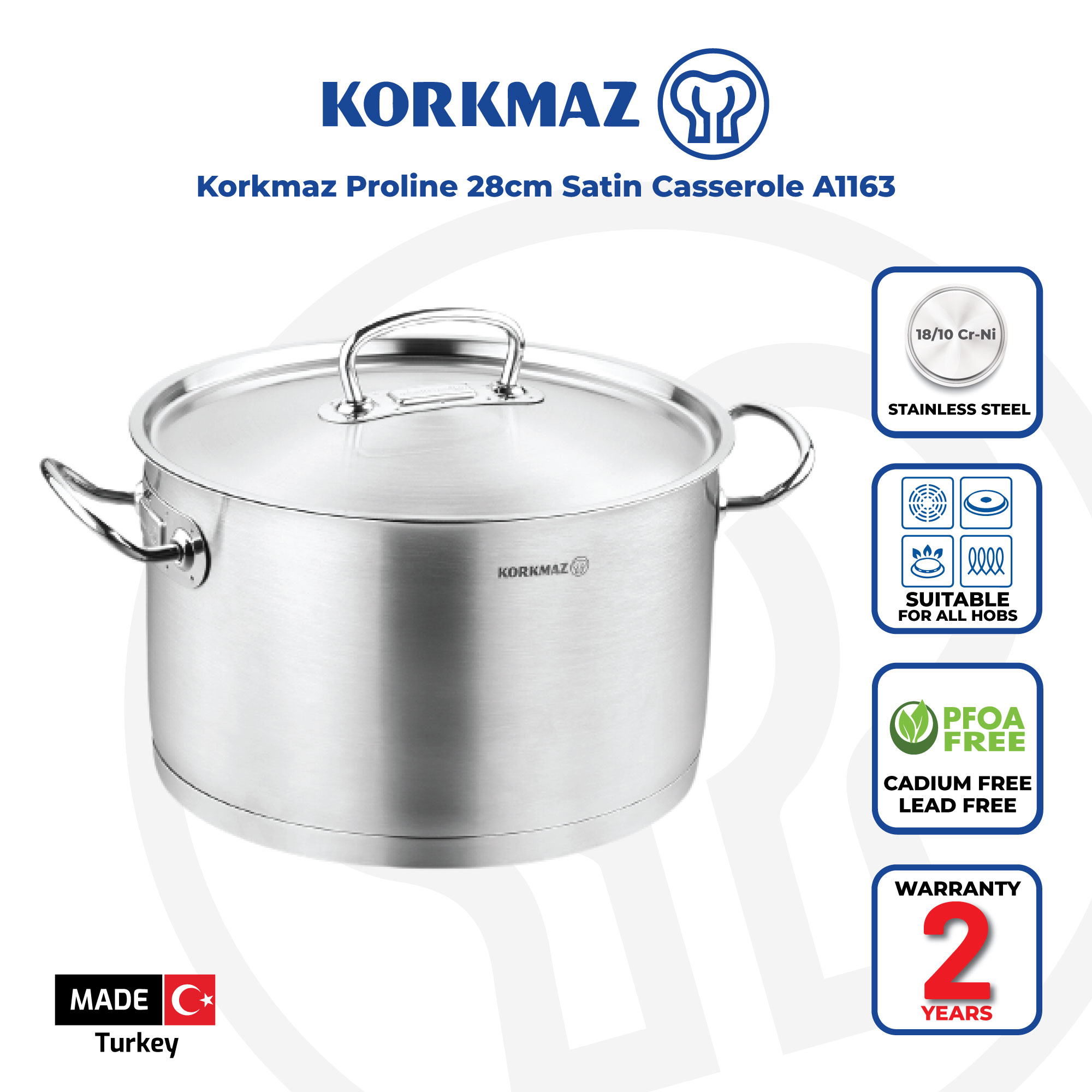 Korkmaz Proline 9Pc Cookware Set- Satin