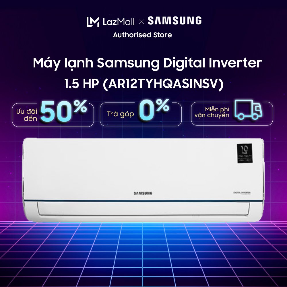 Ar12tyhqasinsv - máy lạnh điều hòa samsung digital inverter 1.5 hp