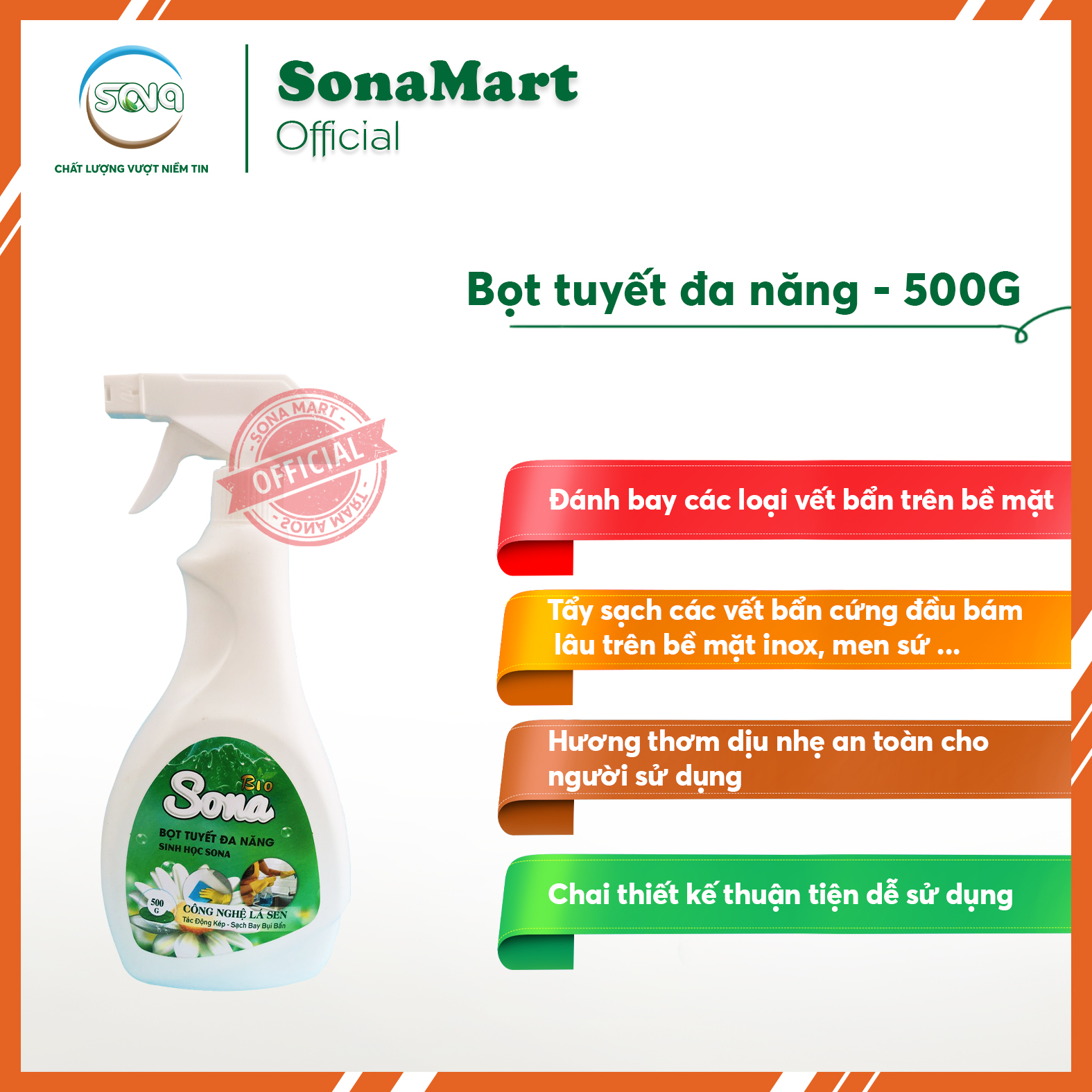 Xịt tẩy rửa đa năng - tẩy đa năng sona 500ml