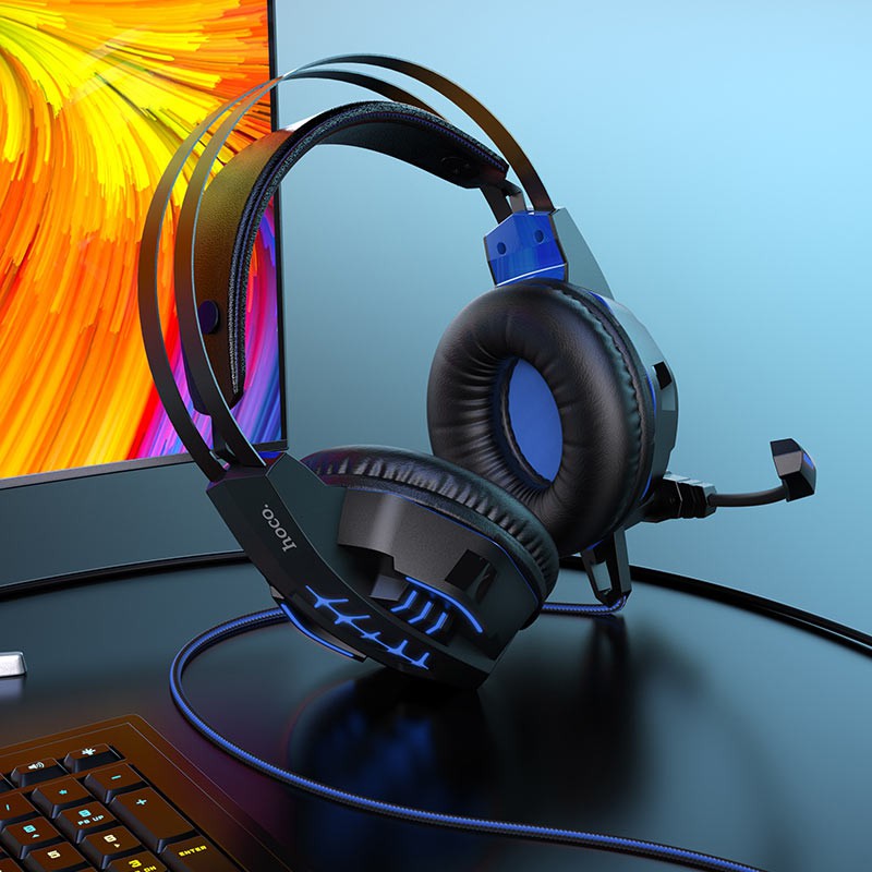 Tai nghe chụp tai có míc chơi game pubg, liên quân cho điện thoại và máy tính chính hãng Hoco W102