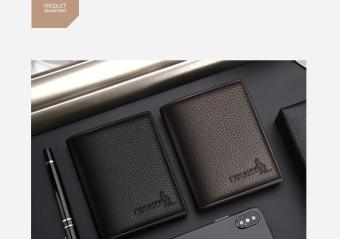 Bóp ví nam cao cấp da bò - Khóa kéo ngăn giữa - Dáng dọc(Màu đen và cafe sẫm)Đ118cgr