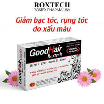 Good Hair Roxtech từ cao hà thủ ô, kẽm, biotin, vitamin B5 giảm bạc tóc, gãy rụng tóc - 30 viên