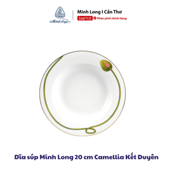 Dĩa Súp Minh Long 20 cm Camellia Kết Duyên - Sứ Đẹp Cao Cấp Sang Trọng - Dùng Trong Bữa Ăn Gia Đình, Đãi Khách, Qùa Tặng Ý Nghĩa Cho Người Thân, Bạn Bè