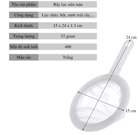 RAY LỌC THỨC ĂN CHO BÉ