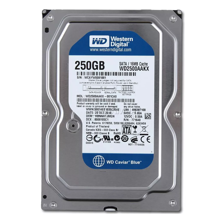Ổ cứng wd 250gb / 500gb / 1tb,hdd western blue/purple dùng cho máy tính để bàn, ổ cứng camera . bảo hành 2 năm.
