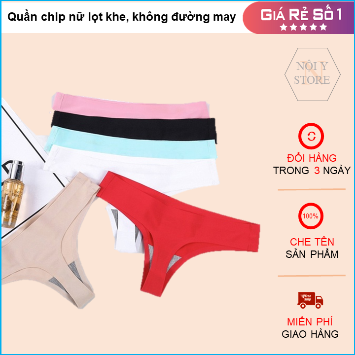 Quần lót lọt khe Combo 5 Quần chip nữ lọt khe, không đường may chất su đúc mềm mịn thoáng mát, sexy