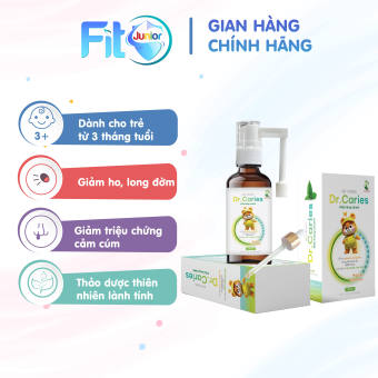 Xịt Họng Húng Chanh Giúp Giảm Ho, Tiêu Đờm, Tăng Đề Kháng Đường Hô Hấp Cho Bé Fit Junior,Lọ 30 ml