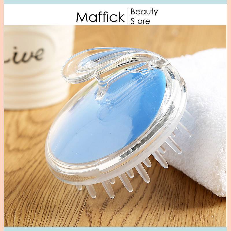 Lược gội đầu Silicone màu trắng làm sạch sâu, gội đầu thoải mái LMX1 Maffick
