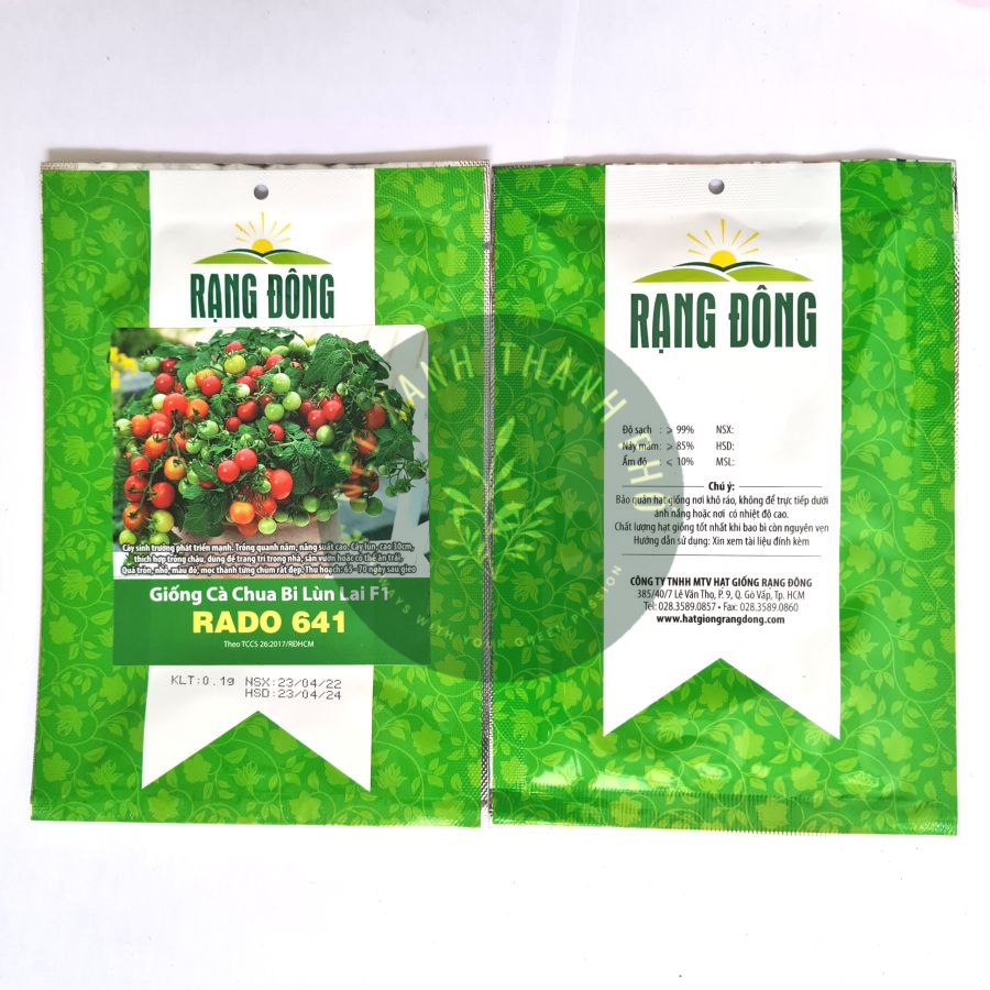 Hạt giống cà chua bi lùn đỏ 0,1g, dễ trồng, siêu trái