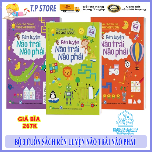 Combo Bộ 3 Cuốn Sách Rèn Luyện Não Trái Não Phải - Dành Cho Trẻ Em Từ 3-6 Tuổi - Phát Triển Tư Duy Trí Thông Minh Cho Bé