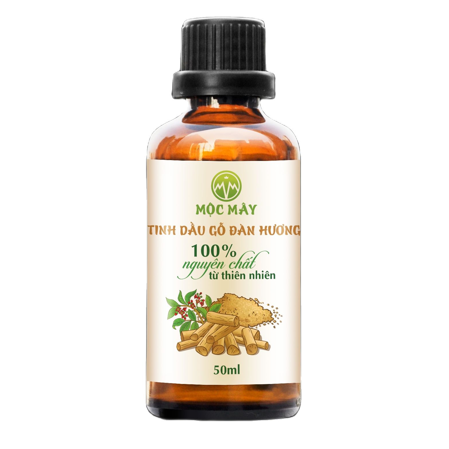 Tinh dầu gỗ Đàn Hương 50ml nguyên chất Mộc Mây - tinh dầu nguyên chất từ thiên nhiên xông phòng, thơm phòng, thư giản, đuổi muỗi