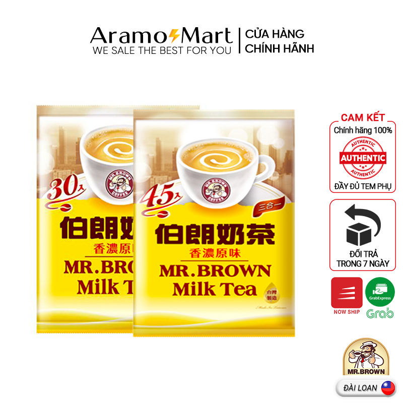 Trà Sữa Mr Brown Đài Loan Hương Vị Tuyệt Hảo Dễ Pha Thức Uống Giải Nhiệt Cho Mùa Hè 30gói &amp; 45 gói/túi