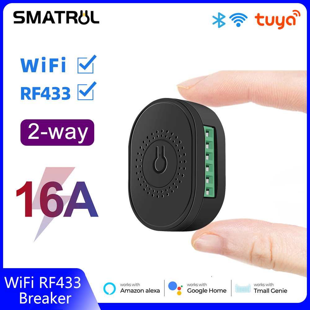 SMATRUL Đèn Công Tắc Không Dây Thông Minh WiFi RF433 Ứng Dụng 16A Tuya / Smartlife Mô-đun 2 Chiều Hỗ Trợ Mini Bộ Ngắt Đèn Hẹn Giờ Tắt Điều Khiển Bằng Giọng Nói Cho Google Home Alexa Tmall Genie