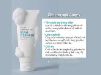 Sữa rửa mặt Foam Cleanser Atomy Evening Care Hàn Quốc 150ml