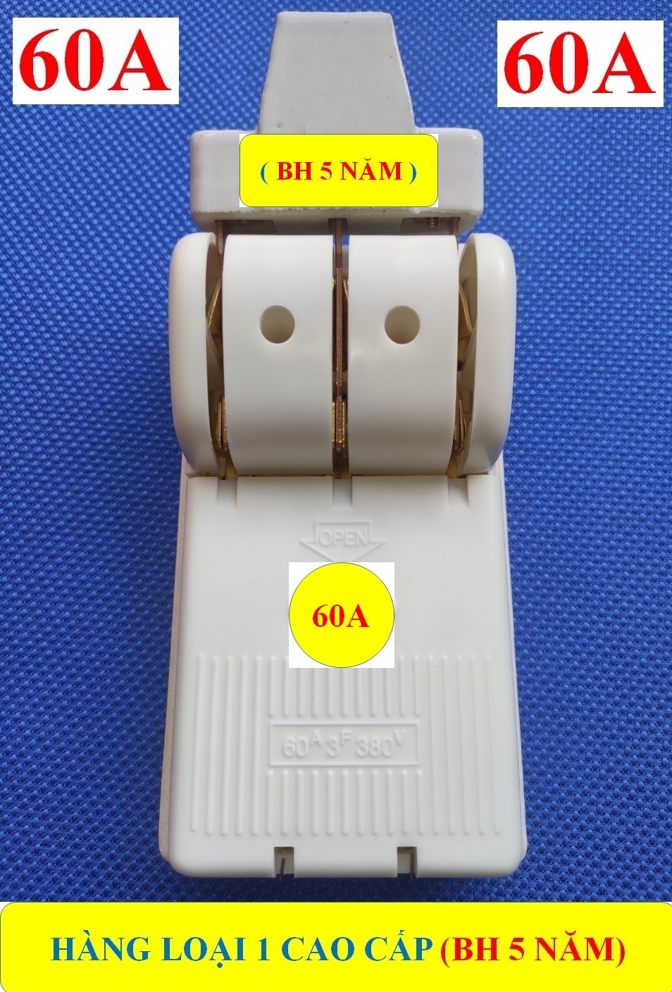 Cầu dao sứ 60a 3 pha + cực đồng to đúc 100% hàng loại 1 cao cấp