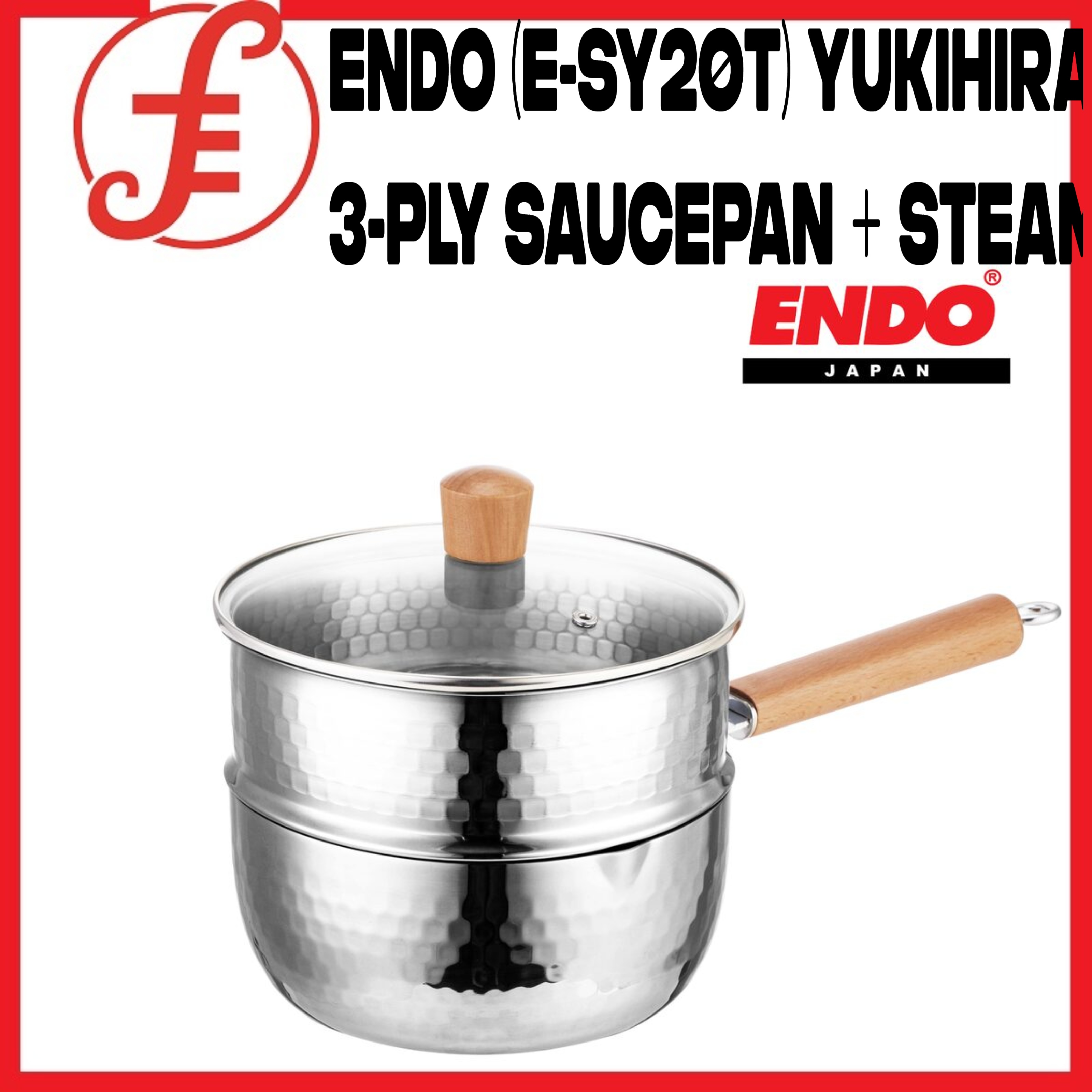 Endo Yukihira 18Cm 3-Ply Saucepan With Lid - Seamless Tsuchimi