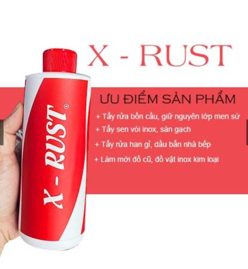 Chai xịt Tẩy X RUST Đa Năng Làm Sạch Bồn Cầu, Gương Kính , Làm Mới Đồ Vật Sáng Bóng