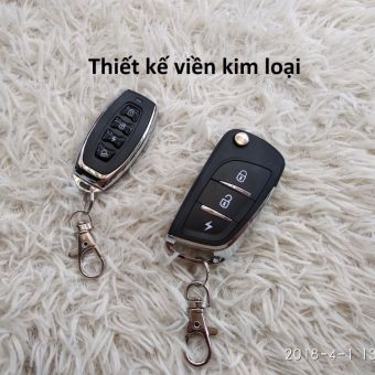Khóa chống trộm xe máy 1 remote viền thép, 1 remote liền chìa khóa bật TA-14