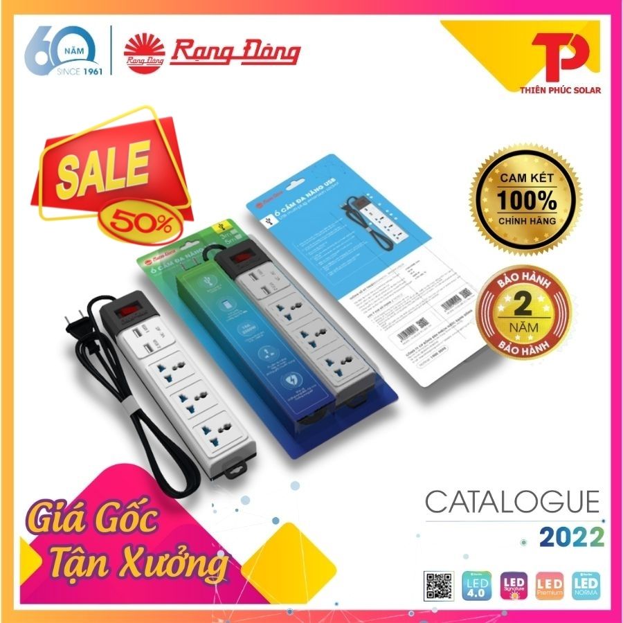 Ổ cắm đa năng usb 5m rạng đông model: oc02.usb 3c/5m/10a chính hãng giá gốc tận xưởng