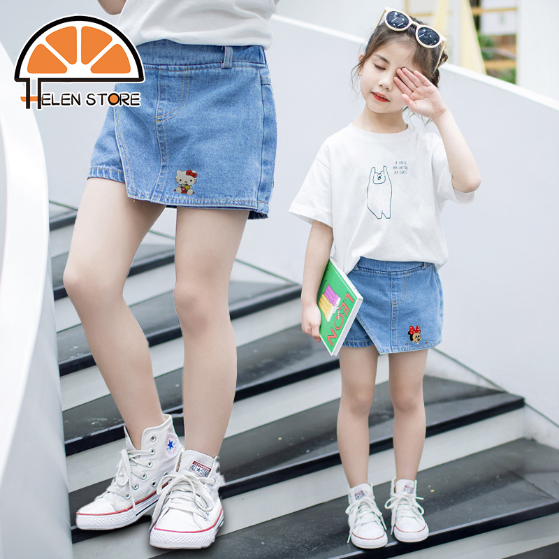 Hs quần soóc denim phong cách phương tây cho bé gái quần soóc denim thời trang quần soóc hoạt hình