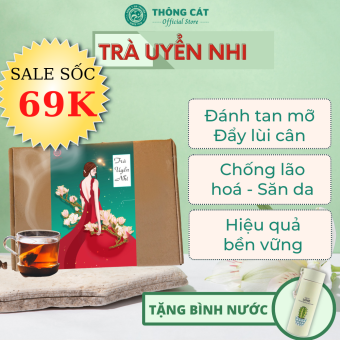 Trà Detox giảm cân giảm mỡ bụng Uyển Nhi - Trà giảm mỡ bụng, giảm cân đốt cháy mỡ thừa, da đẹp Thông Cát