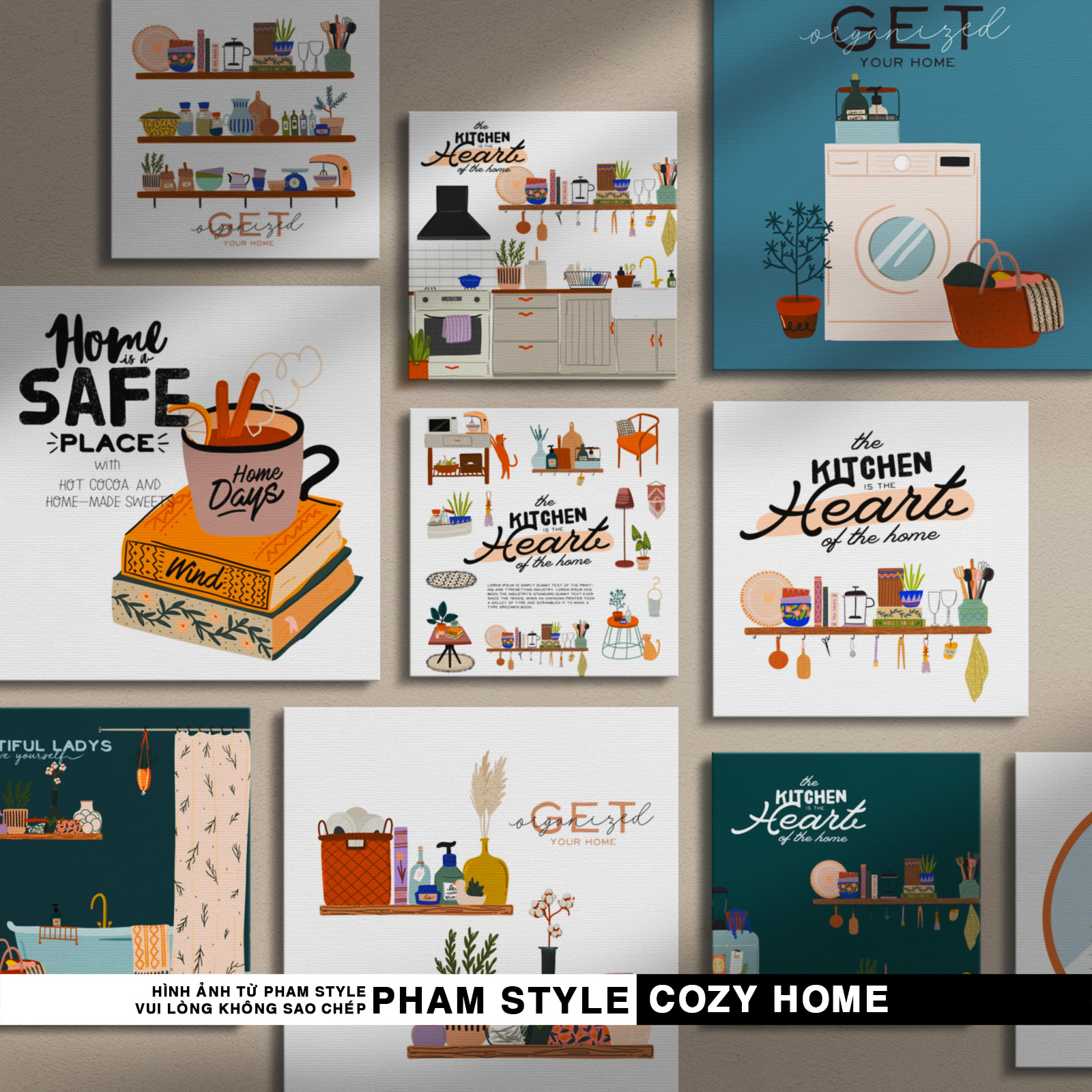 Tranh canvas treo tường cozy home