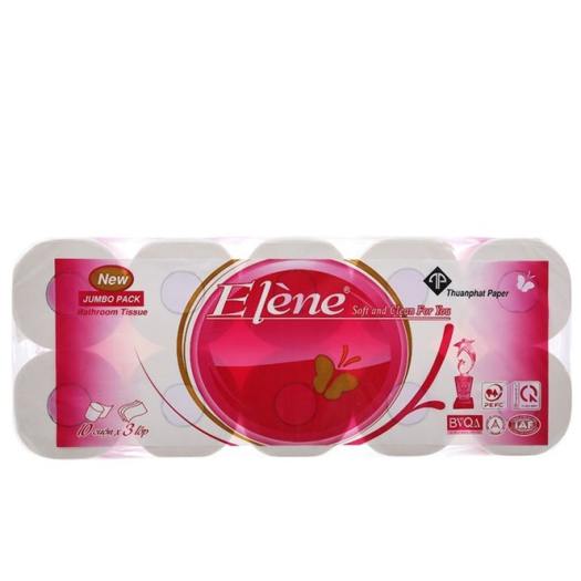 GIẤY VỆ SINH ELENE HỒNG 10 CUỘN 3 LỚP CÓ LÕI