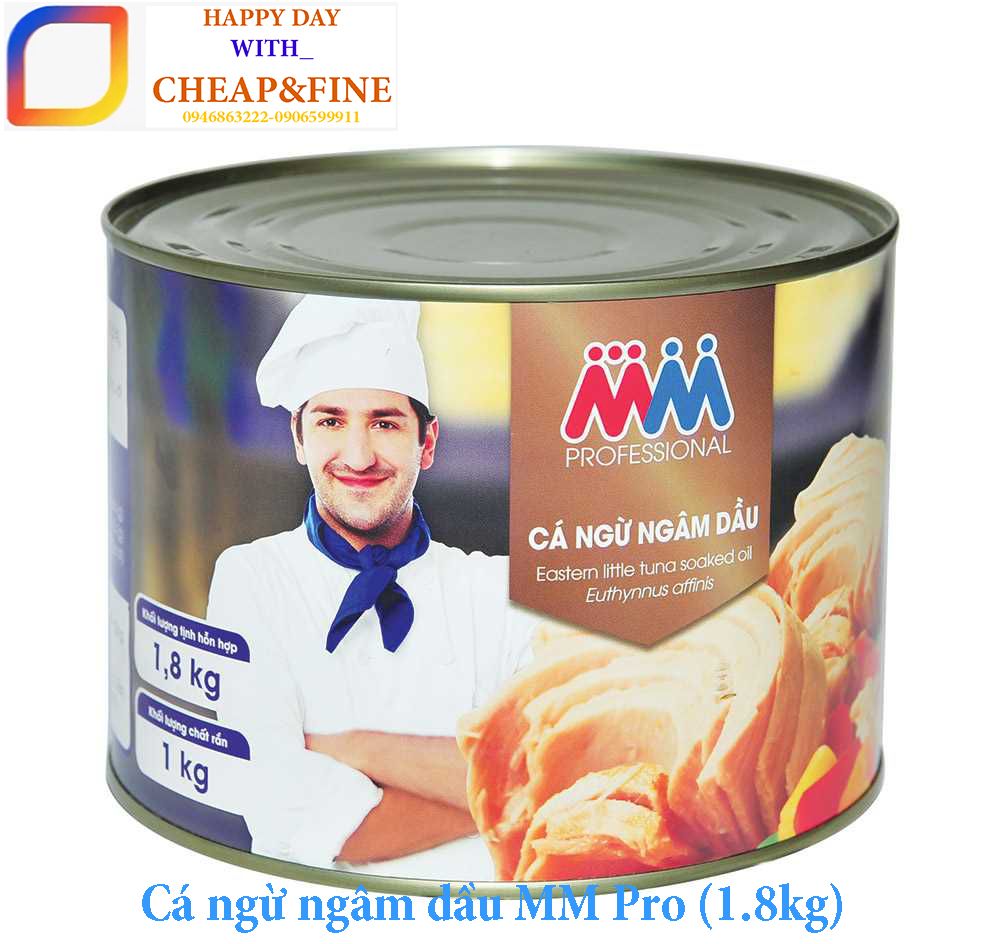 Cá ngừ ngâm dầu mm pro 1.8kg - cheap&fine