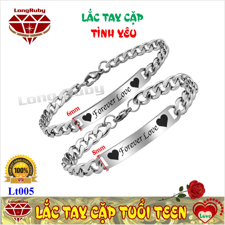 Lắc cặp dễ thương | lắc tay cặp inox chữ forever love