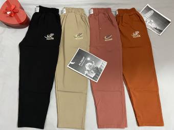 Quần baggy nữ vải thô PISHOP co dãn 4 chiều mềm mịn đẹp thêu chữ mặc đi học đi chơi