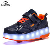 Sagyrite Kids LED Roller Skate Sneakers with Two Wheels