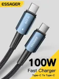 Essager PD 100W/60W loại USB C để USB C cáp QC 4.0 USB-C Cáp sạc nhanh cho iphone16 15 MacBook Air 2020 MacBook Pro 2018 Samsung S20 + Xiaomi