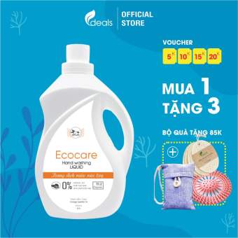 Nước Rửa Tay Bồ Hòn Hữu Cơ ECOCARE 4 lít (Tặng vỏ chai 250ml) - Sạch khuẩn, chăm sóc da tay, tinh dầu khử mùi