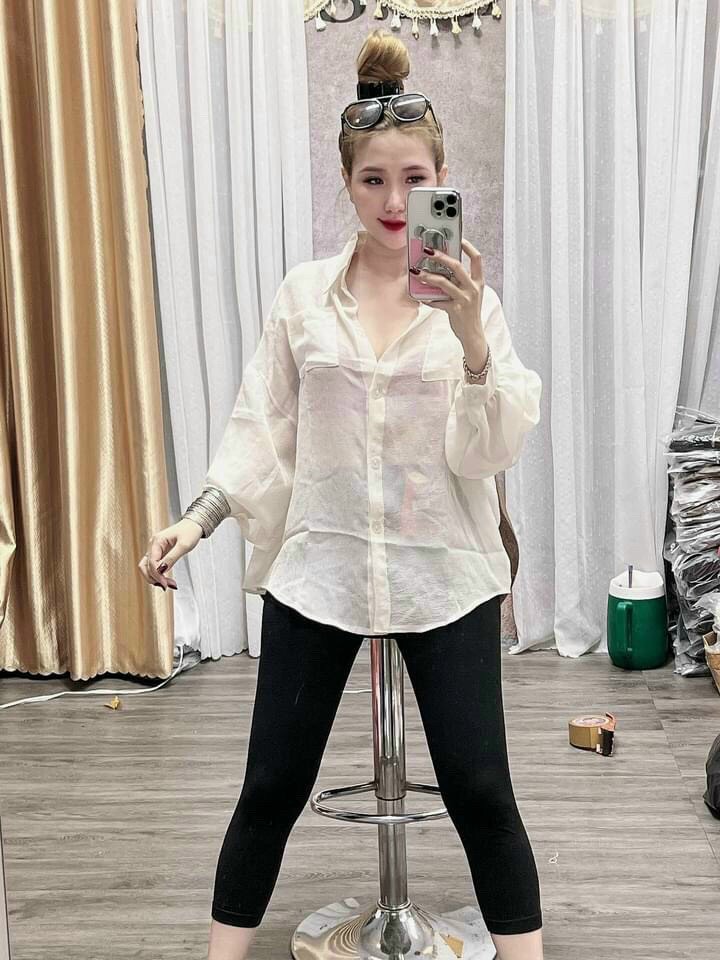 Set bộ sơ mi nữ màu trơn form rộng phối quần ôm dài màu đen, set bộ dài nữ áo sơ mi, quần thun dài chất vải lụa mát mẻ