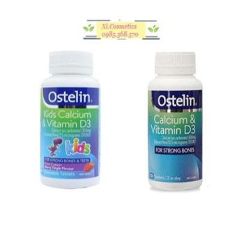 Canxi khủng long/bầu Ostelin Kids Calcium & D3 Úc (90v/130v) phát triển xương răng cho bé và mẹ bầu