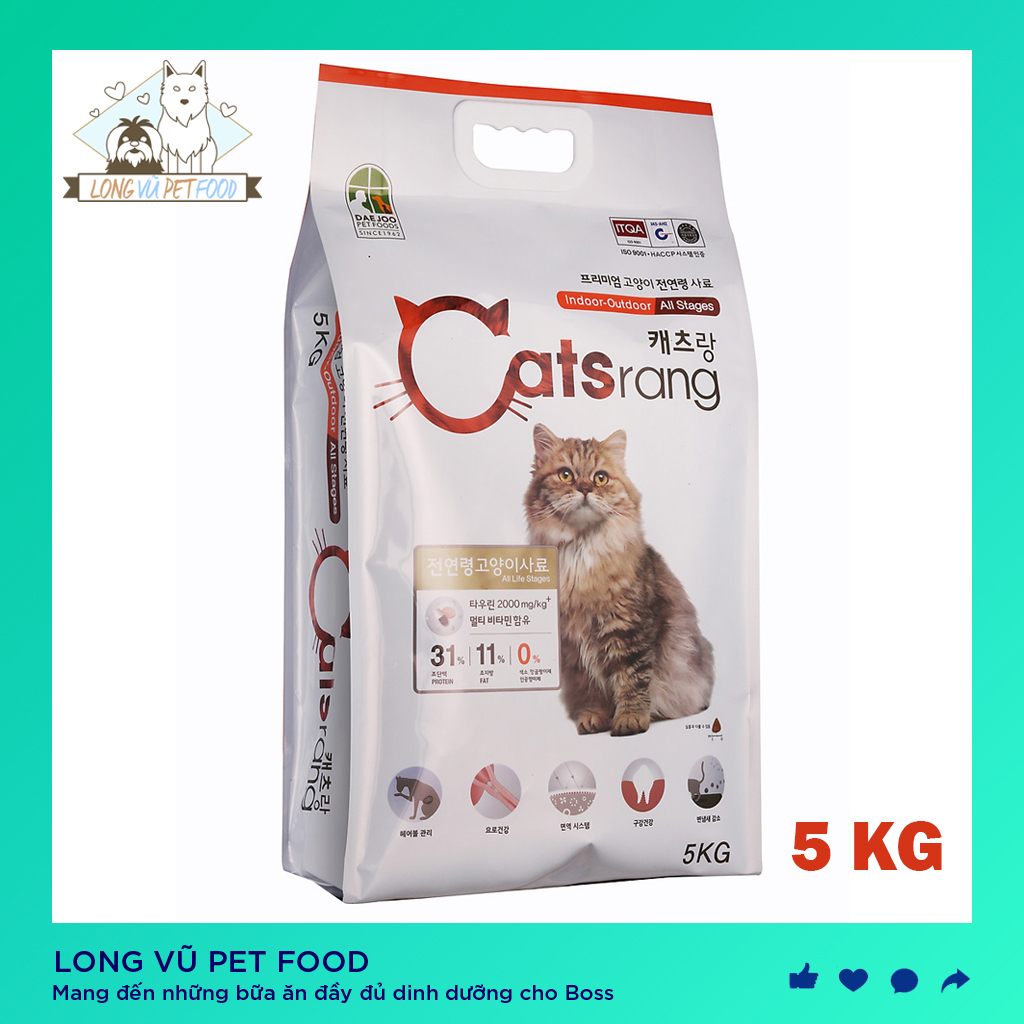 Thức ăn hạt cho mèo CATSRANG Hàn Quốc - Túi 1kg - 5kg thức ăn cho mèo phù hợp mèo lớn , mèo con hạt mèo Catrang - Long Vũ Pet Food