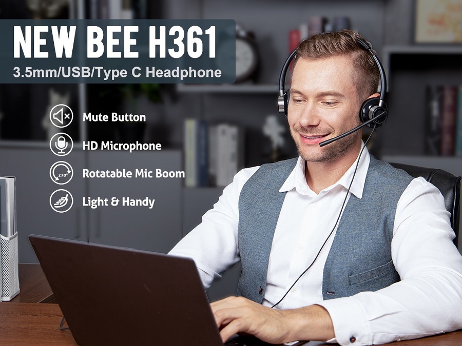 Tai nghe New Bee H361 (Cổng USB và 3.5mm) - Chính hãng phân phối